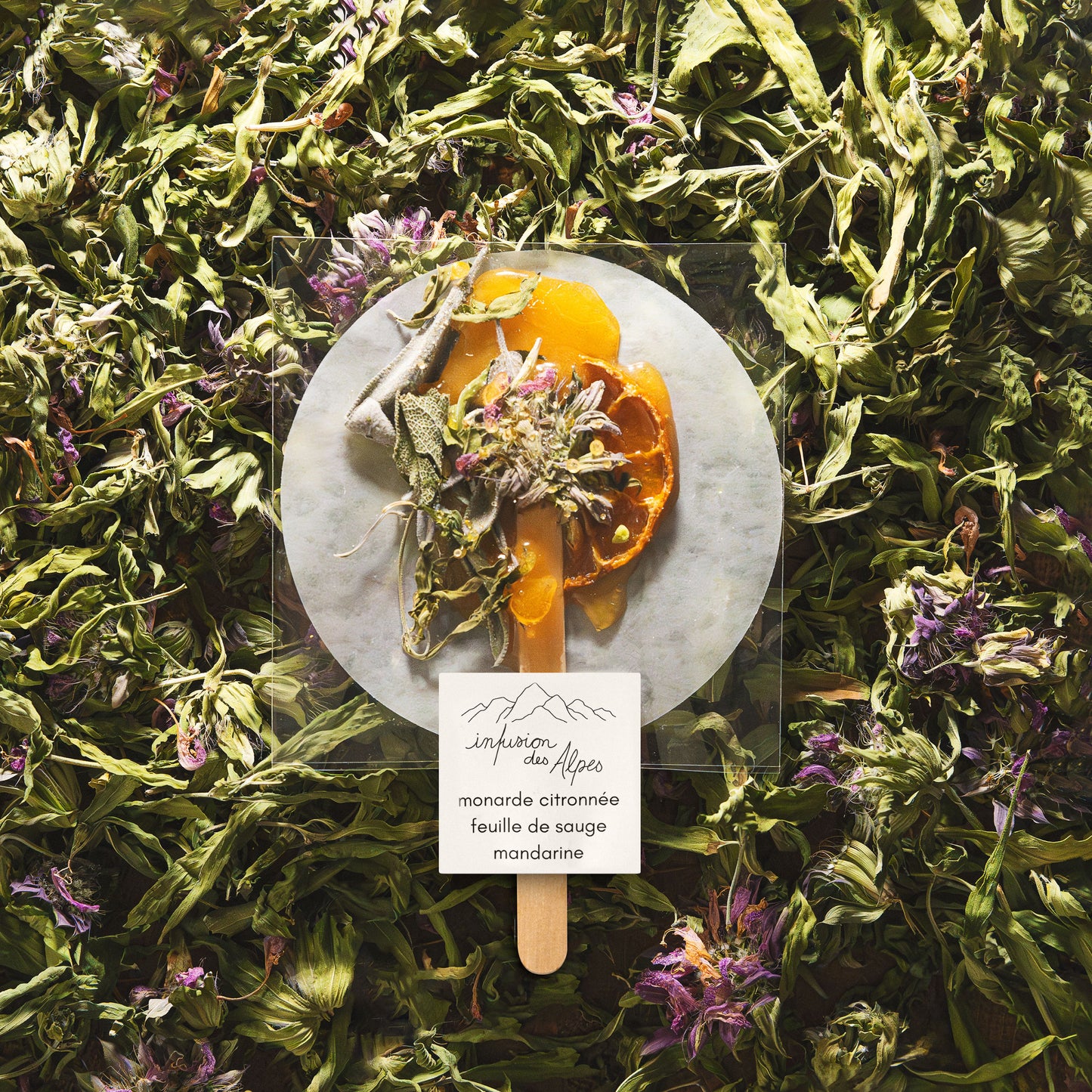 Monarde citronnée, feuille de sauge et mandarine